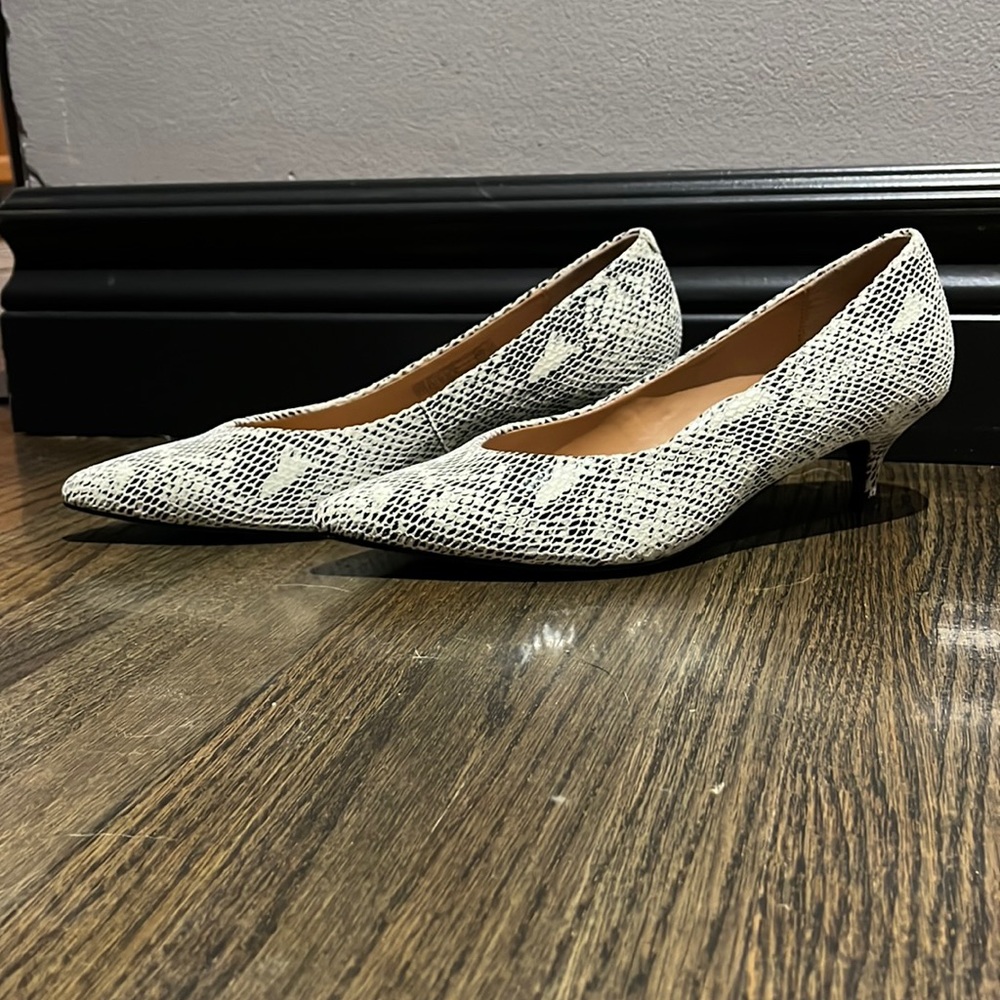 Vionic Kitten Heel Pumps, snakeskin print